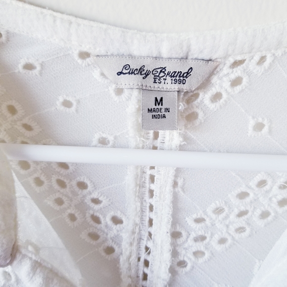 Lucky Brand Cream Boho Peasant Top - Picture 5 of 6